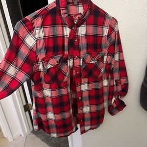 Charlotte Russe Red and Black Plaid Shirt